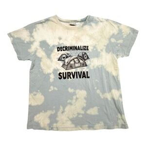 Prides Landing Sam Pao Decriminalize Survival Tie Dye Graphic T-Shirt Large Blue